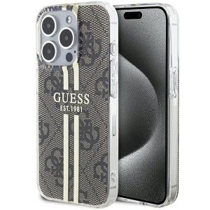 Husă originală GUESS GUHCP15XH4PSEGW pentru iPhone 15 Pro Max (bandă aurie 4G / maro)