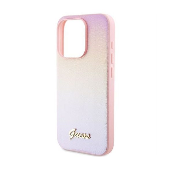 Husa GUESS pentru IPHONE 14 Pro GUHCP14LPSAIRSP (Saffiano Iridescent Script) roz