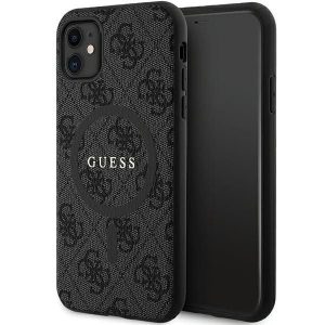 Husă originală GUESS GUHMN61G4GFRK pentru iPhone 11 (Magsafe / 4G Ring clasic logo / negru)