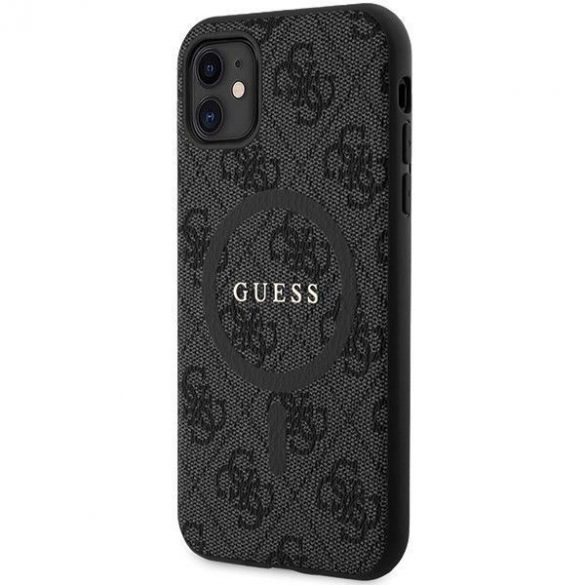 Husă originală GUESS GUHMN61G4GFRK pentru iPhone 11 (Magsafe / 4G Ring clasic logo / negru)