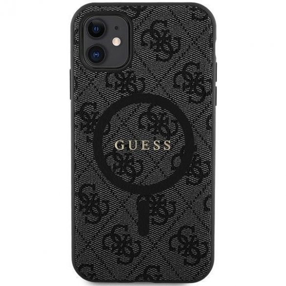 Husă originală GUESS GUHMN61G4GFRK pentru iPhone 11 (Magsafe / 4G Ring clasic logo / negru)