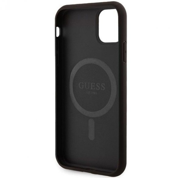 Husă originală GUESS GUHMN61G4GFRK pentru iPhone 11 (Magsafe / 4G Ring clasic logo / negru)