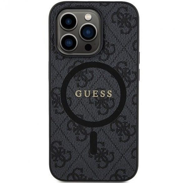 Husă originală GUESS GUHMP14LG4GFRK pentru iPhone 14 Pro (Magsafe / 4G Ring logo clasic / negru)