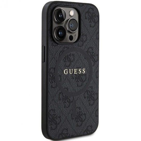 Husă originală GUESS GUHMP14LG4GFRK pentru iPhone 14 Pro (Magsafe / 4G Ring logo clasic / negru)