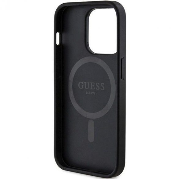 Husă originală GUESS GUHMP14LG4GFRK pentru iPhone 14 Pro (Magsafe / 4G Ring logo clasic / negru)