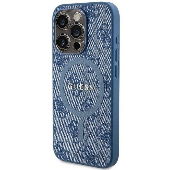 Husă originală GUESS GUHMP14LG4GFRB pentru iPhone 14 Pro (Magsafe / logo clasic 4G Ring / albastru)