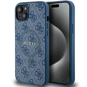 Husă originală GUESS GUHMP15SG4GFRB pentru iPhone 15 (Magsafe / 4G Ring clasic logo / albastru)