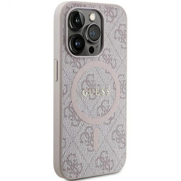 Husă originală GUESS GUHMP13XG4GFRP pentru iPhone 13 Pro Max (Magsafe / logo clasic 4G Ring / roz)