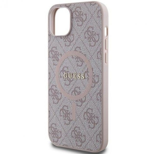 Husă originală GUESS GUHMP14SG4GFRP pentru iPhone 14 (Magsafe / 4G Ring clasic logo / roz)