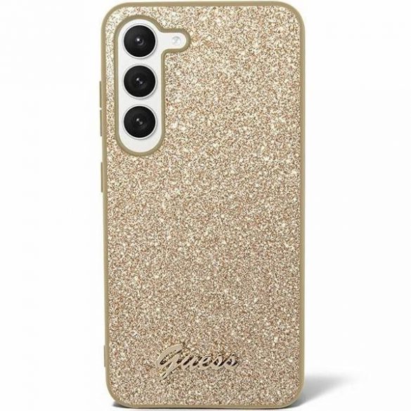 Carcasa originala GUESS GUHCS24SHGGSHD pentru Samsung S24 (Glitter Script / auriu)