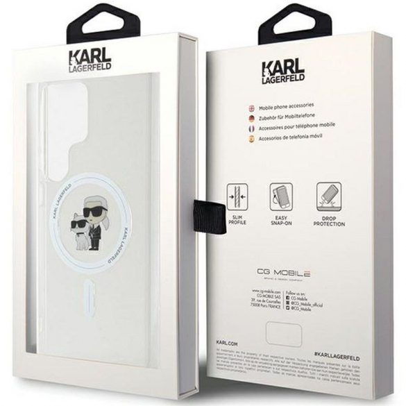 Carcasa originala KARL LAGERFELD KLHMS24LHGKCNOT pentru SASMUNG S24 Ultra (MAGSAFE IML KC) transparenta