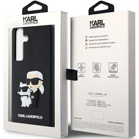 Carcasa originala KARL LAGERFELD KLHCS24S3DRKCNK pentru SASMUNG S24 (RUBBER KC NFT BLACK) neagra