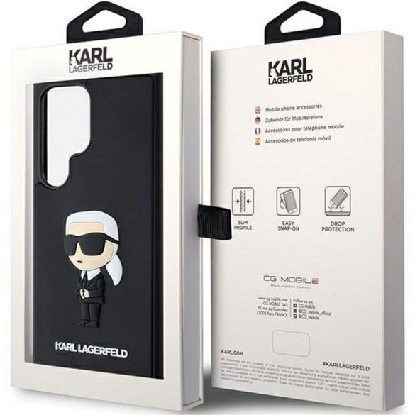 Carcasa originala KARL LAGERFELD KLHCS24L3DRKINK pentru SASMUNG S24 Ultra (RUBBER IKONIK NFT BLACK) negru