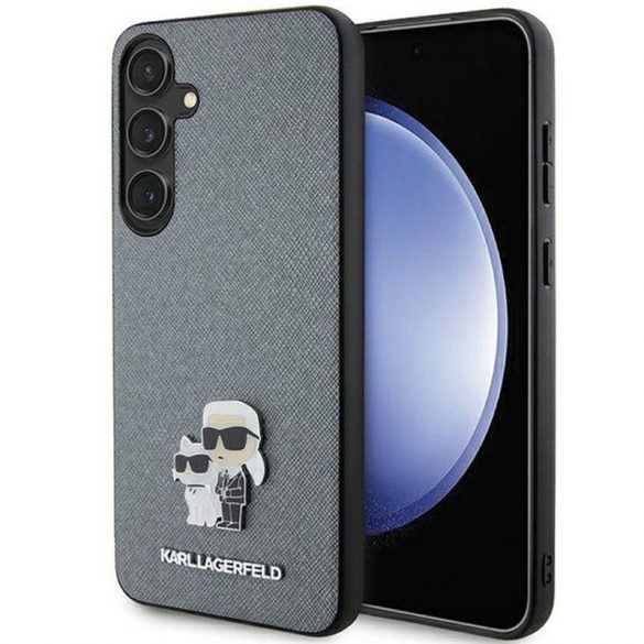 Carcasa originala KARL LAGERFELD KLHCS24MPSAKCMPG pentru SASMUNG S24 Plus (SAFFIANO KC PIN) gri