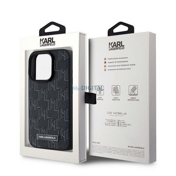 Karl Lagerfeld KLHMP15XPKHPORPK Hot Stamp KL Carcasă compatibilă MagSafe pentru iPhone 15 Pro Max - negru