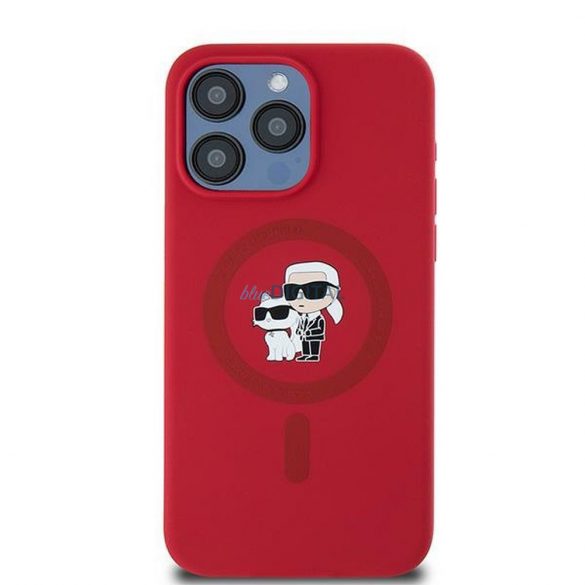 Karl Lagerfeld KLHMP15XSCMKCRHR Silicon KC Body Ring Carcasă compatibilă MagSafe pentru iPhone 15 Pro Max - roșu