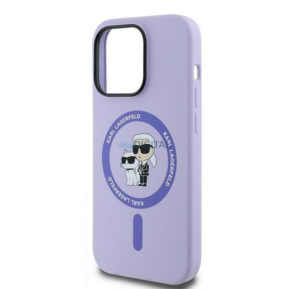 Karl Lagerfeld KLHMP14LSCMKCRHU Silicon KC Body Ring Carcasă compatibilă MagSafe pentru iPhone 14 Pro - violet