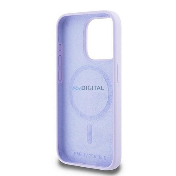 Karl Lagerfeld KLHMP15LSCMKCRHU Silicon KC Body Ring Carcasă compatibilă MagSafe pentru iPhone 15 Pro - violet