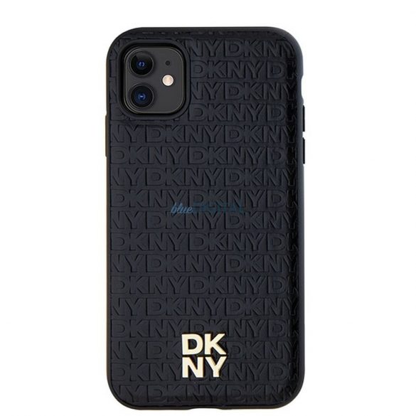 Husă DKNY pentru IPHONE 11 compatibilă cu MagSafe DKHMN61PSHRPSK (DKNY HC MagSafe Pu Repeat Pattern W/Stack Logo) neagră