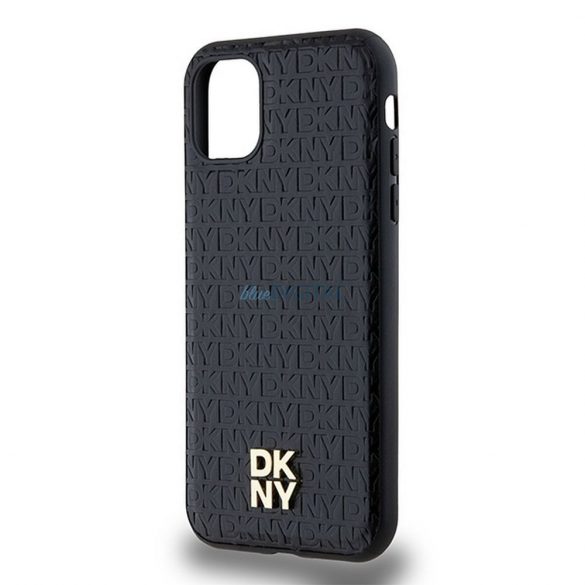 Husă DKNY pentru IPHONE 11 compatibilă cu MagSafe DKHMN61PSHRPSK (DKNY HC MagSafe Pu Repeat Pattern W/Stack Logo) neagră