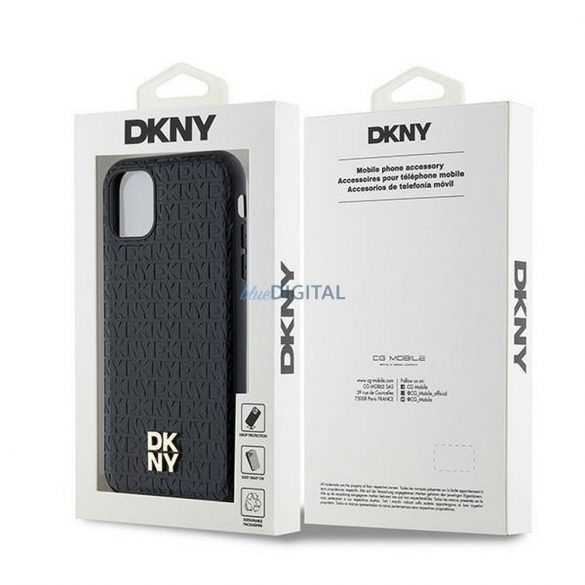 Husă DKNY pentru IPHONE 11 compatibilă cu MagSafe DKHMN61PSHRPSK (DKNY HC MagSafe Pu Repeat Pattern W/Stack Logo) neagră