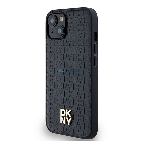 Husă DKNY pentru IPHONE 14 compatibilă cu MagSafe DKHMP14SPSHRPSK (DKNY HC MagSafe Pu Repeat Pattern W/Stack Logo) neagră