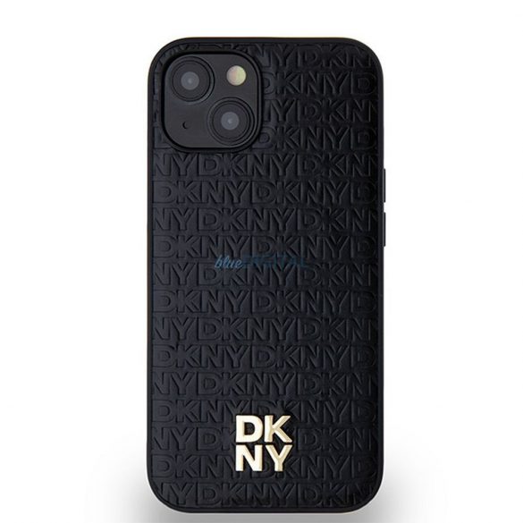 Husă DKNY pentru IPHONE 14 compatibilă cu MagSafe DKHMP14SPSHRPSK (DKNY HC MagSafe Pu Repeat Pattern W/Stack Logo) neagră