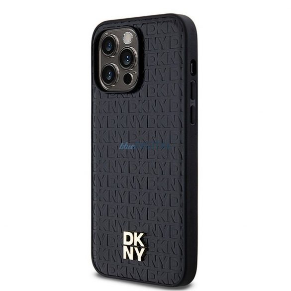 Husă DKNY pentru IPHONE 14 Pro Max compatibilă cu MagSafe DKHMP14XPSHRPSK (DKNY HC MagSafe Pu Repeat Pattern W/Stack Logo) neagră