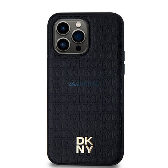 Husă DKNY pentru IPHONE 14 Pro Max compatibilă cu MagSafe DKHMP14XPSHRPSK (DKNY HC MagSafe Pu Repeat Pattern W/Stack Logo) neagră