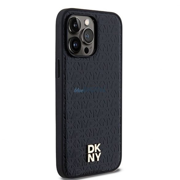 Husă DKNY pentru IPHONE 14 Pro Max compatibilă cu MagSafe DKHMP14XPSHRPSK (DKNY HC MagSafe Pu Repeat Pattern W/Stack Logo) neagră