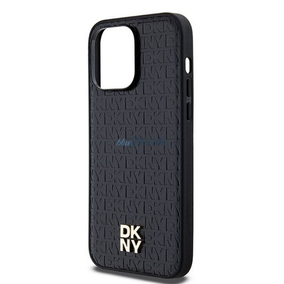 Husă DKNY pentru IPHONE 14 Pro Max compatibilă cu MagSafe DKHMP14XPSHRPSK (DKNY HC MagSafe Pu Repeat Pattern W/Stack Logo) neagră