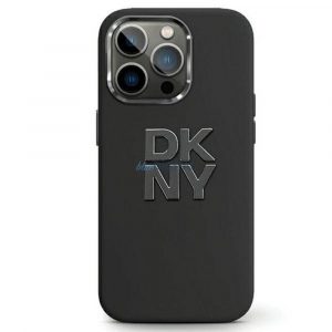 Husă DKNY pentru IPHONE 15 DKHCP15SSMCBSK (DKNY HC din silicon cu logo-ul stiva de metal) neagră