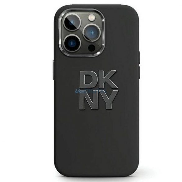 Husă DKNY pentru IPHONE 15 DKHCP15SSMCBSK (DKNY HC din silicon cu logo-ul stiva de metal) neagră