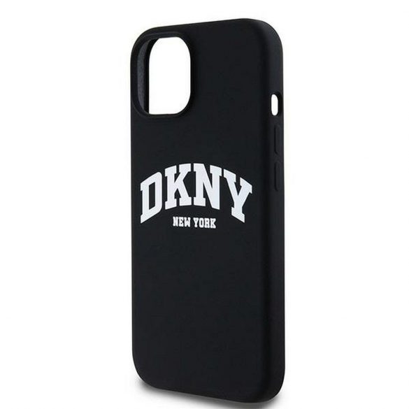 Husă DKNY pentru IPHONE 12 / 12 Pro compatibilă cu MagSafe DKHMP12MSNYACH (DKNY HC MagSafe silicon cu sigla White Arch) neagră