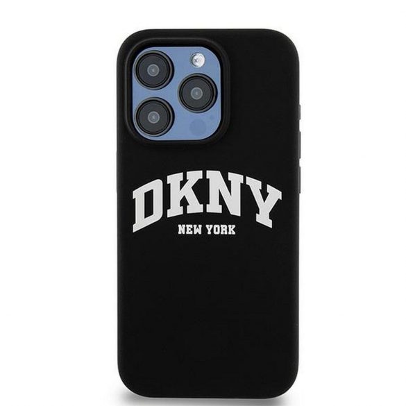 Husă DKNY pentru IPHONE 13 Pro compatibilă cu MagSafe DKHMP13LSNYACH (DKNY HC MagSafe silicon cu logo-ul alb) neagră