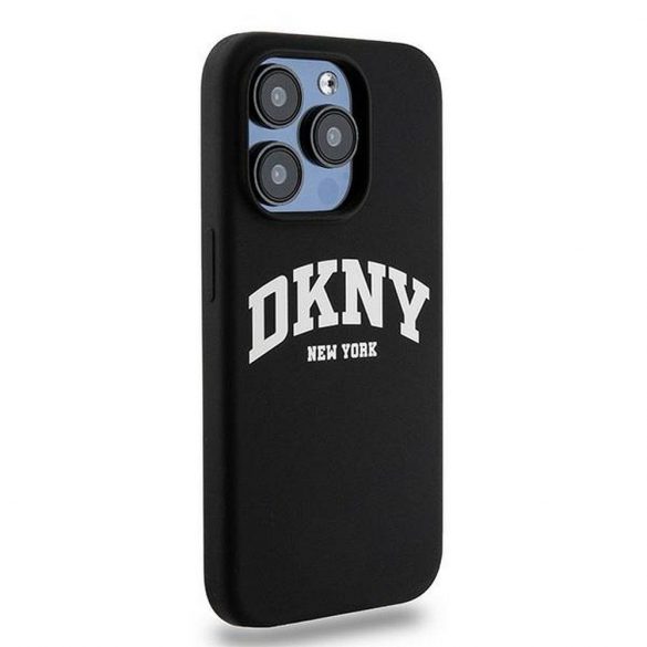 Husă DKNY pentru IPHONE 13 Pro compatibilă cu MagSafe DKHMP13LSNYACH (DKNY HC MagSafe silicon cu logo-ul alb) neagră