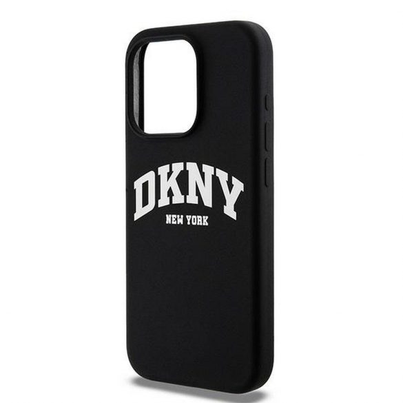 Husă DKNY pentru IPHONE 13 Pro compatibilă cu MagSafe DKHMP13LSNYACH (DKNY HC MagSafe silicon cu logo-ul alb) neagră