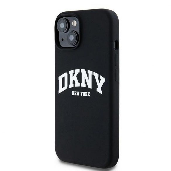 Husă DKNY pentru IPHONE 14 compatibilă cu MagSafe DKHMP14SSNYACH (DKNY HC MagSafe Silicone W/White Arch Logo) neagră