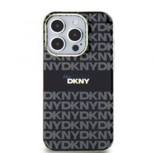 Husă DKNY pentru IPHONE 11 compatibilă cu MagSafe DKHMN61HRHSEK (DKNY HC MagSafe PC TPU Repeat Texture Pattern W/ Stripe) neagră