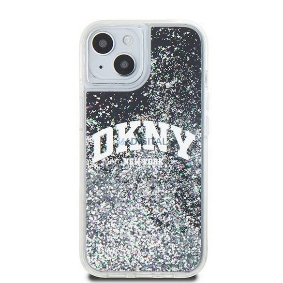 Husă DKNY pentru IPHONE 15 Plus DKHCP15MLBNAEK (DKNY HC Liquid Glitters W/Arch Logo) neagră