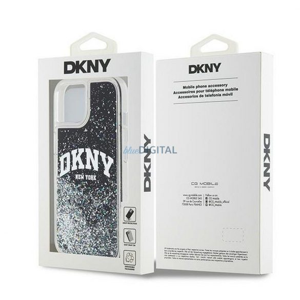 Husă DKNY pentru IPHONE 15 Plus DKHCP15MLBNAEK (DKNY HC Liquid Glitters W/Arch Logo) neagră