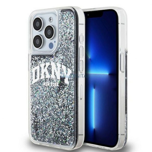 Husă DKNY pentru IPHONE 15 Pro DKHCP15LLBNAEK (DKNY HC Liquid Glitters W/Arch Logo) neagră