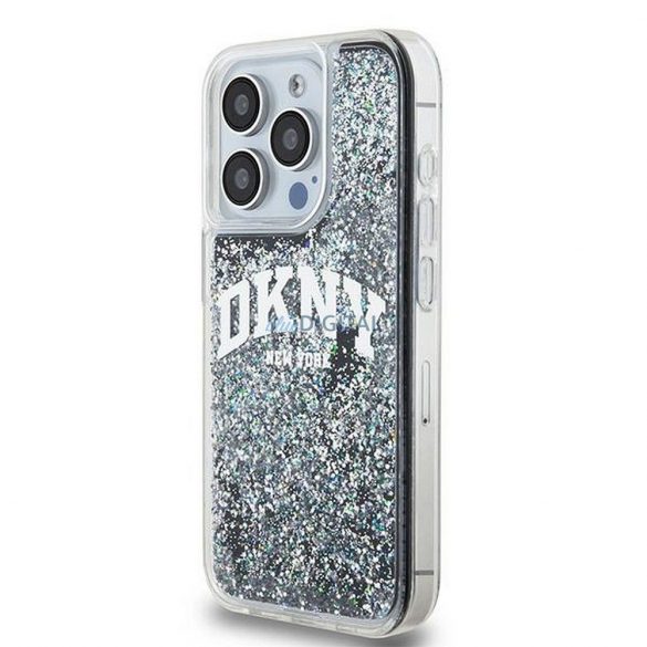 Husă DKNY pentru IPHONE 15 Pro DKHCP15LLBNAEK (DKNY HC Liquid Glitters W/Arch Logo) neagră