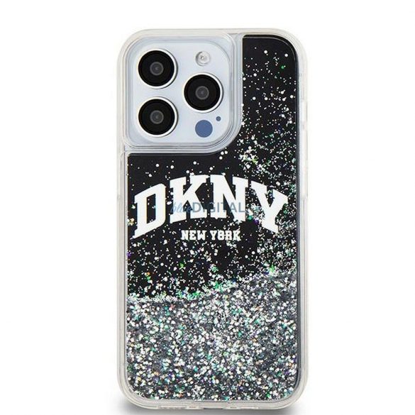 Husă DKNY pentru IPHONE 15 Pro DKHCP15LLBNAEK (DKNY HC Liquid Glitters W/Arch Logo) neagră