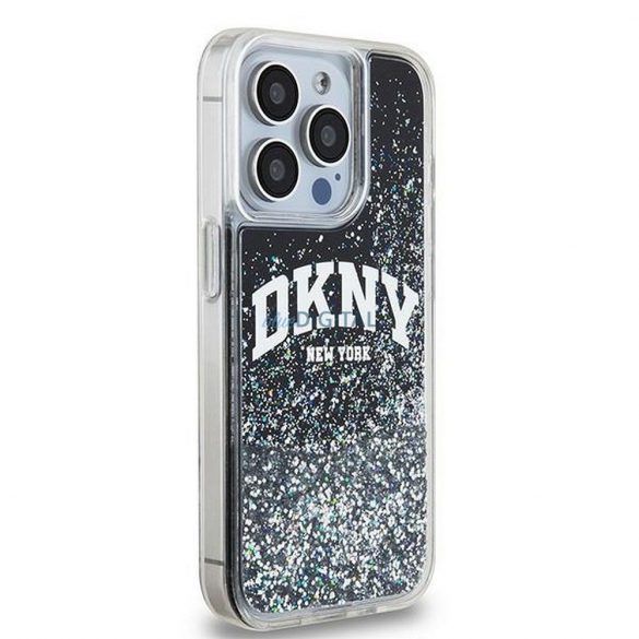 Husă DKNY pentru IPHONE 15 Pro DKHCP15LLBNAEK (DKNY HC Liquid Glitters W/Arch Logo) neagră