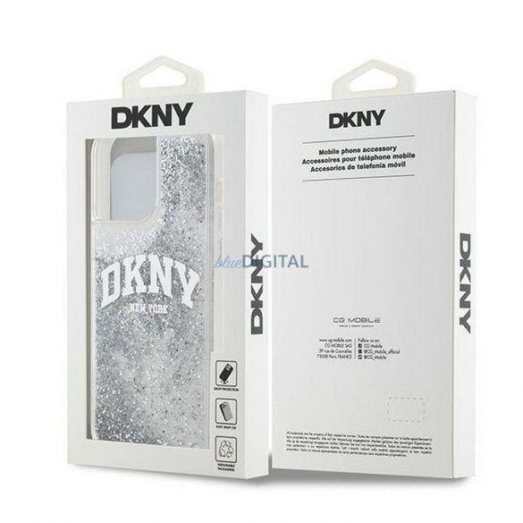 Husă DKNY pentru IPHONE 15 Pro DKHCP15LLBNAET (DKNY HC Liquid Glitters W/Arch Logo) albă