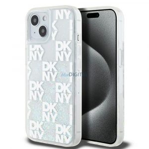 Husă DKNY pentru IPHONE 15 DKHCP15SLCPEPT (DKNY HC Liquid Glitters W/Checkered Pattern) albă