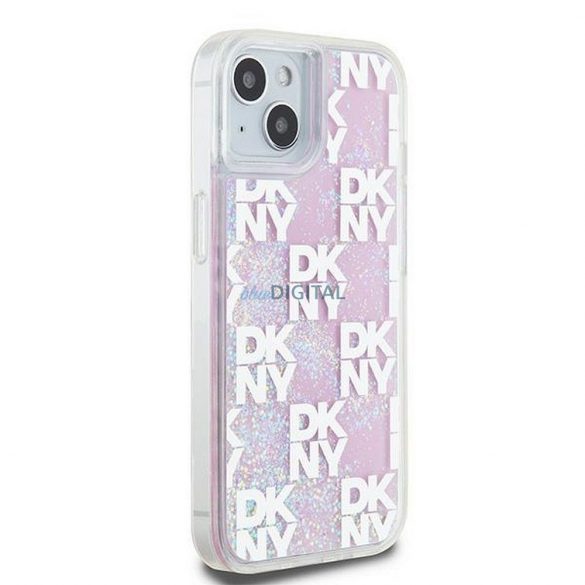 Husă DKNY pentru IPHONE 15 DKHCP15SLCPEPP (DKNY HC Liquid Glitters W/Checkered Pattern) roz