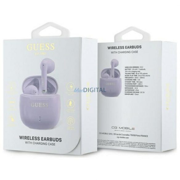 Guess GUTWSJ14ESGU Imprimate Classic Logo TWS bluetooth căști fără fir - violet