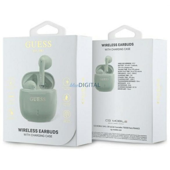 Guess GUTWSJ14ESGN Imprimate Classic Logo TWS bluetooth căști fără fir - verde